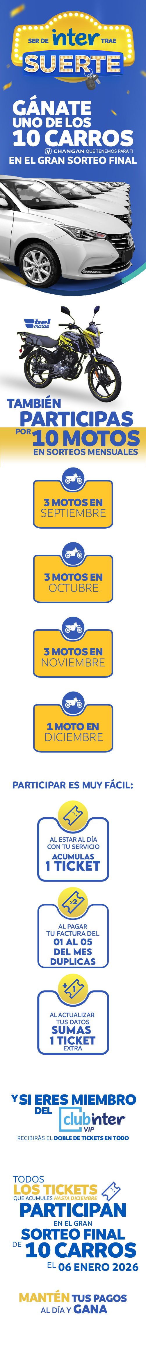 Información principal de la landing page